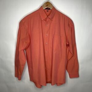 Alan Flusser Red Dress Shirt Button Up Sz Large